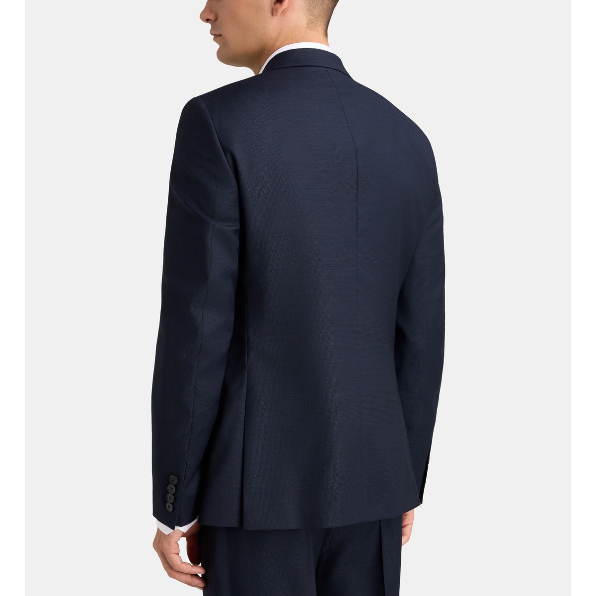 Veste de costume ajustée bacco armure laine italienne bleu marine, COMPTOIR GL