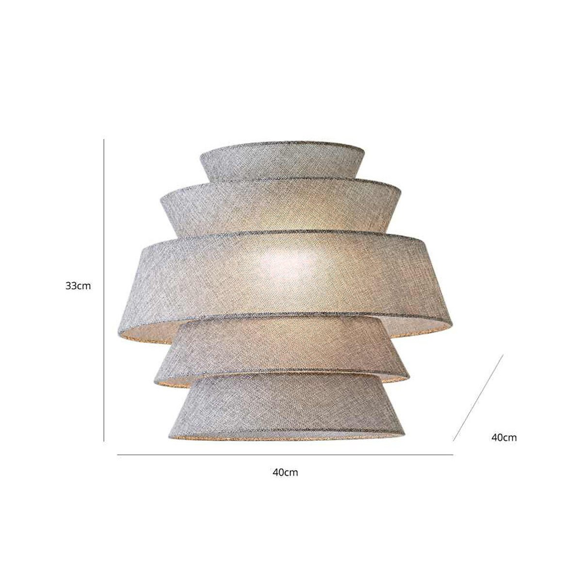 40cm Violet 5-Tier Linen Pendant Shade grey, SO'HOME