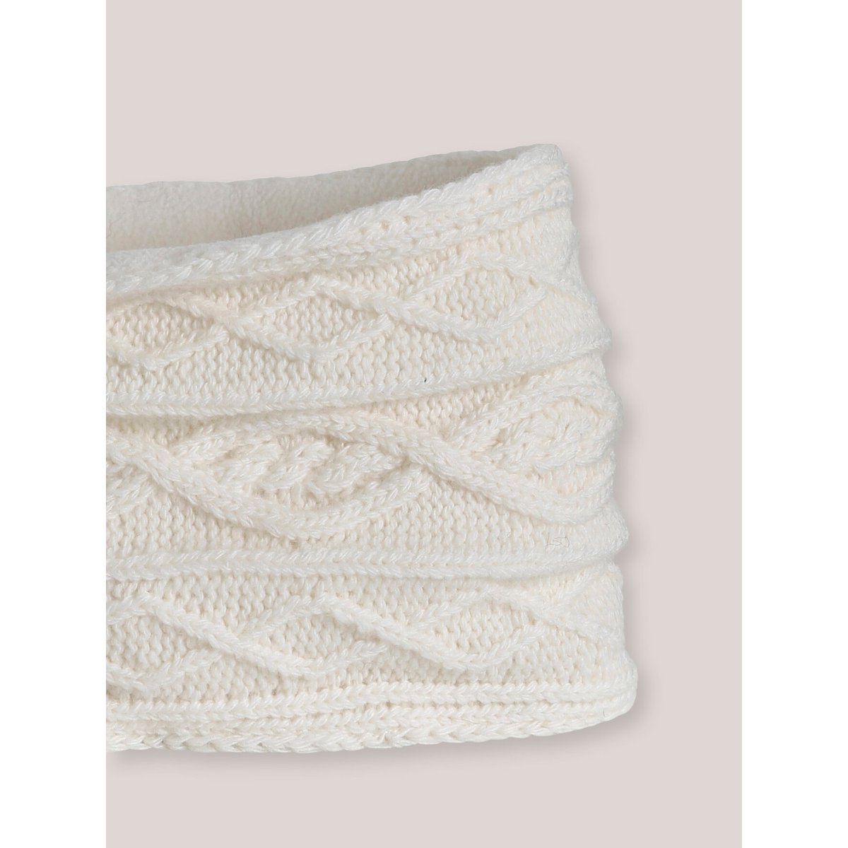 Snood torsadé doublé polaire ecru, CYRILLUS