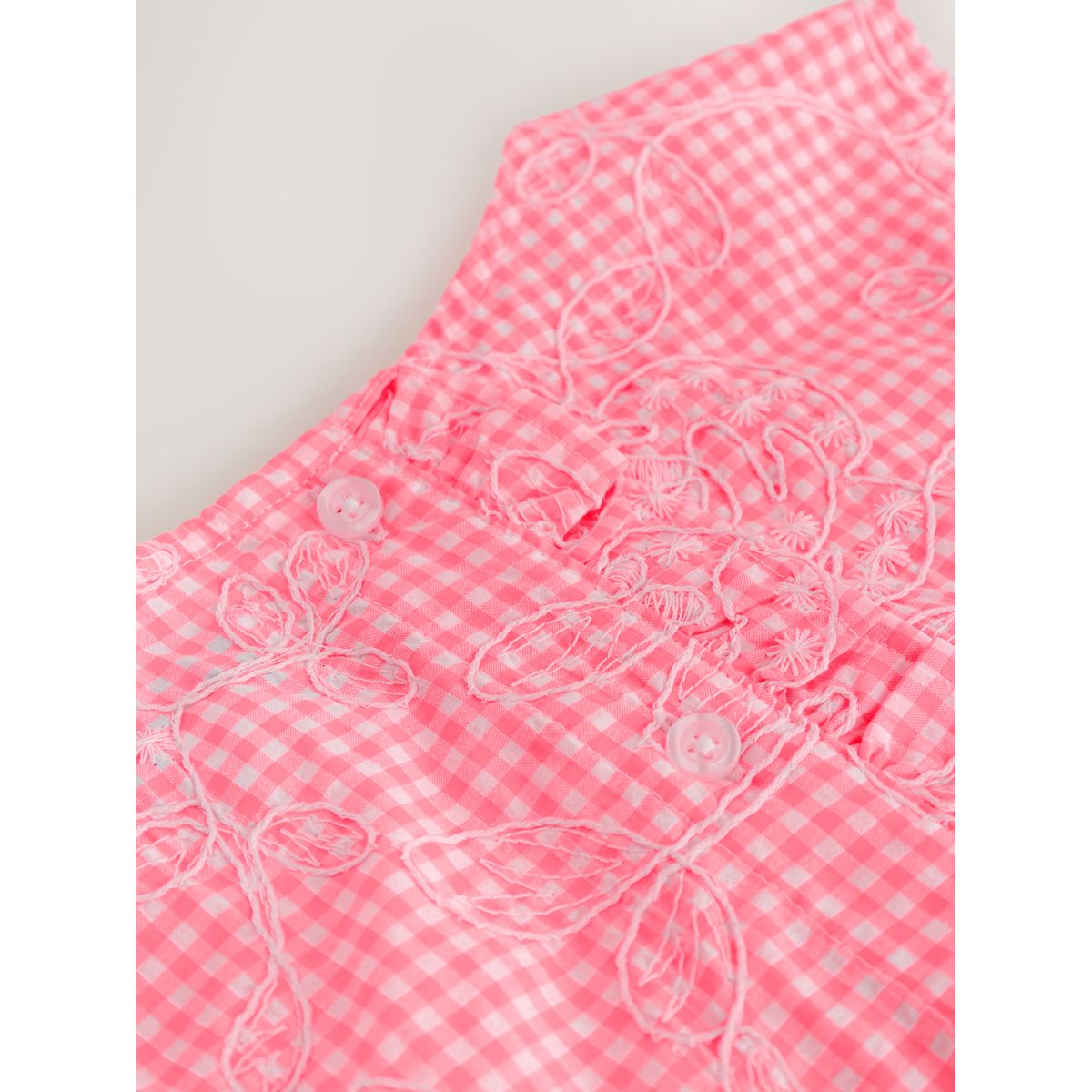 Haut vichy avec broderie rose/blanc, NEXT