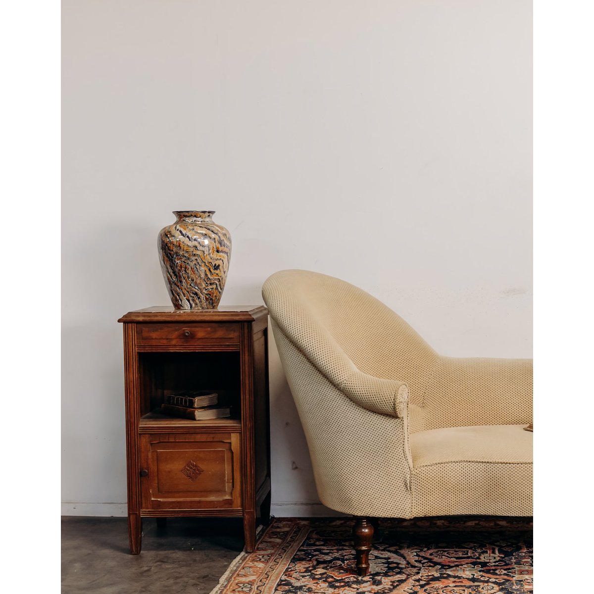 Méridienne de style Napoléon III Martine N°155 - Bon état beige, DEBONGOUT