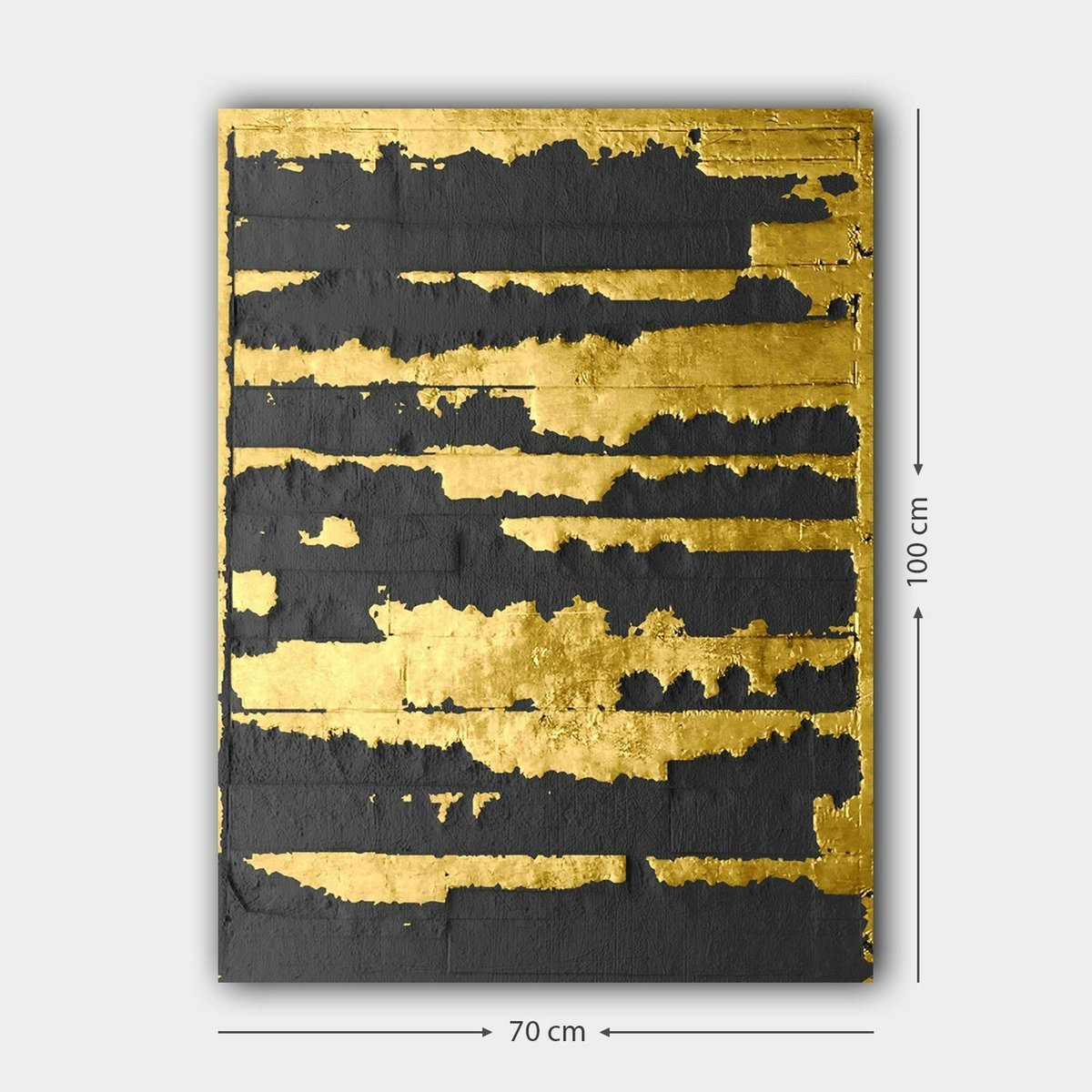 Tableau abstrait noir et or – style contemporain doré, PIER IMPORT
