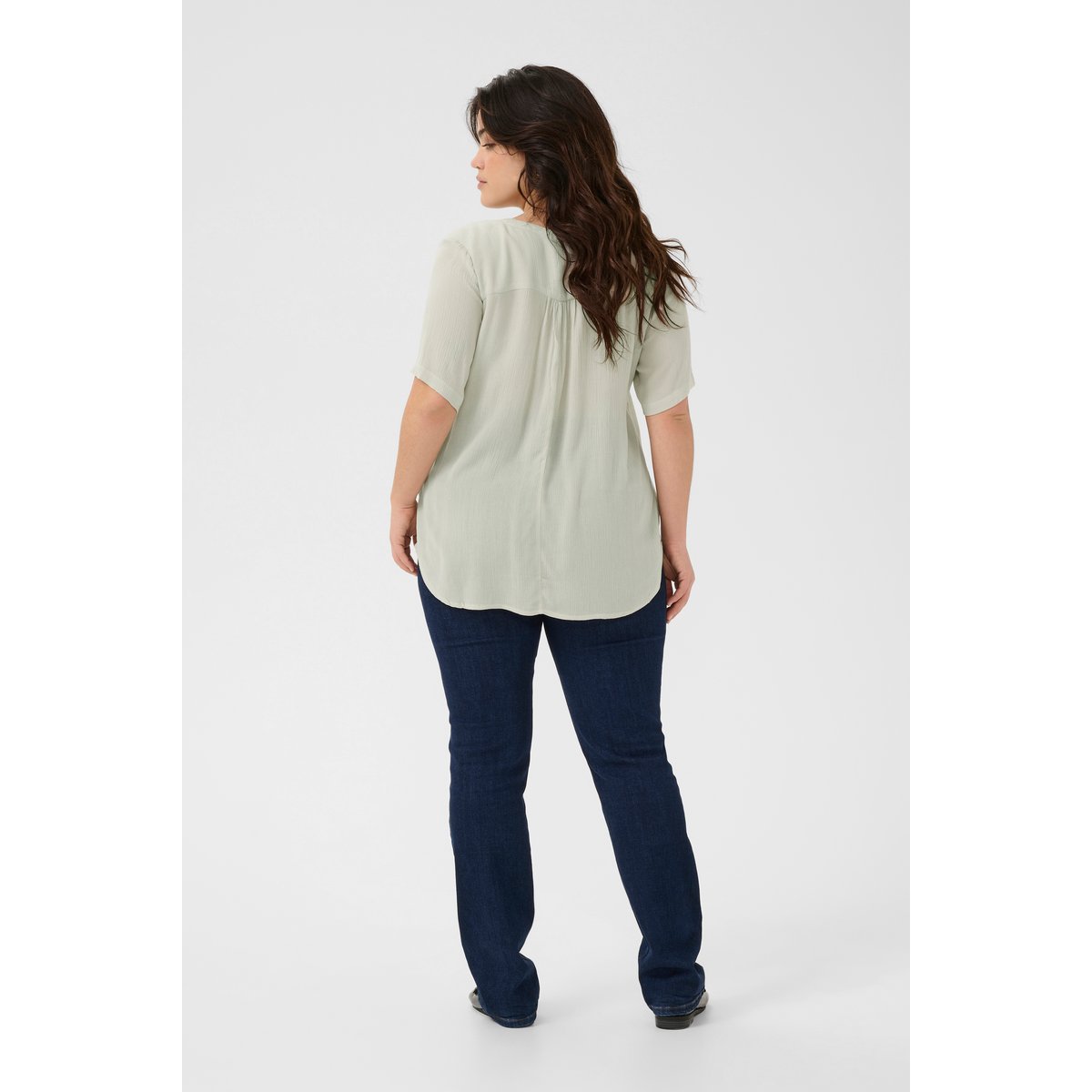 Blouse à manches courtes beige moonstruck, KAFFE CURVE