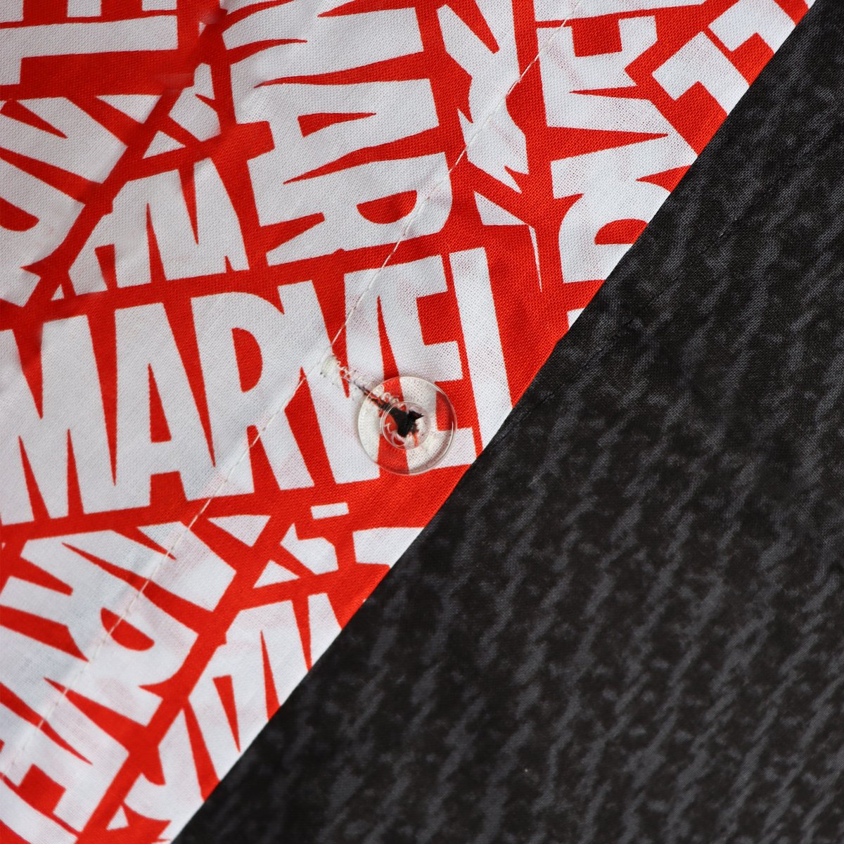 Parure de lit imprimée 100% coton, IDENTITY noir, rouge, MARVEL
