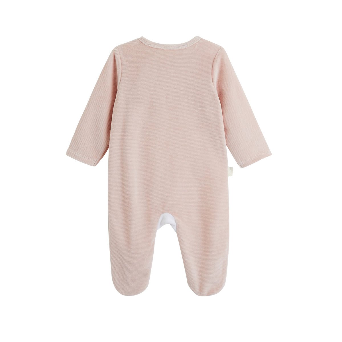 Pyjama bébé en velours ouverture zippée Miette rose, PETIT BEGUIN