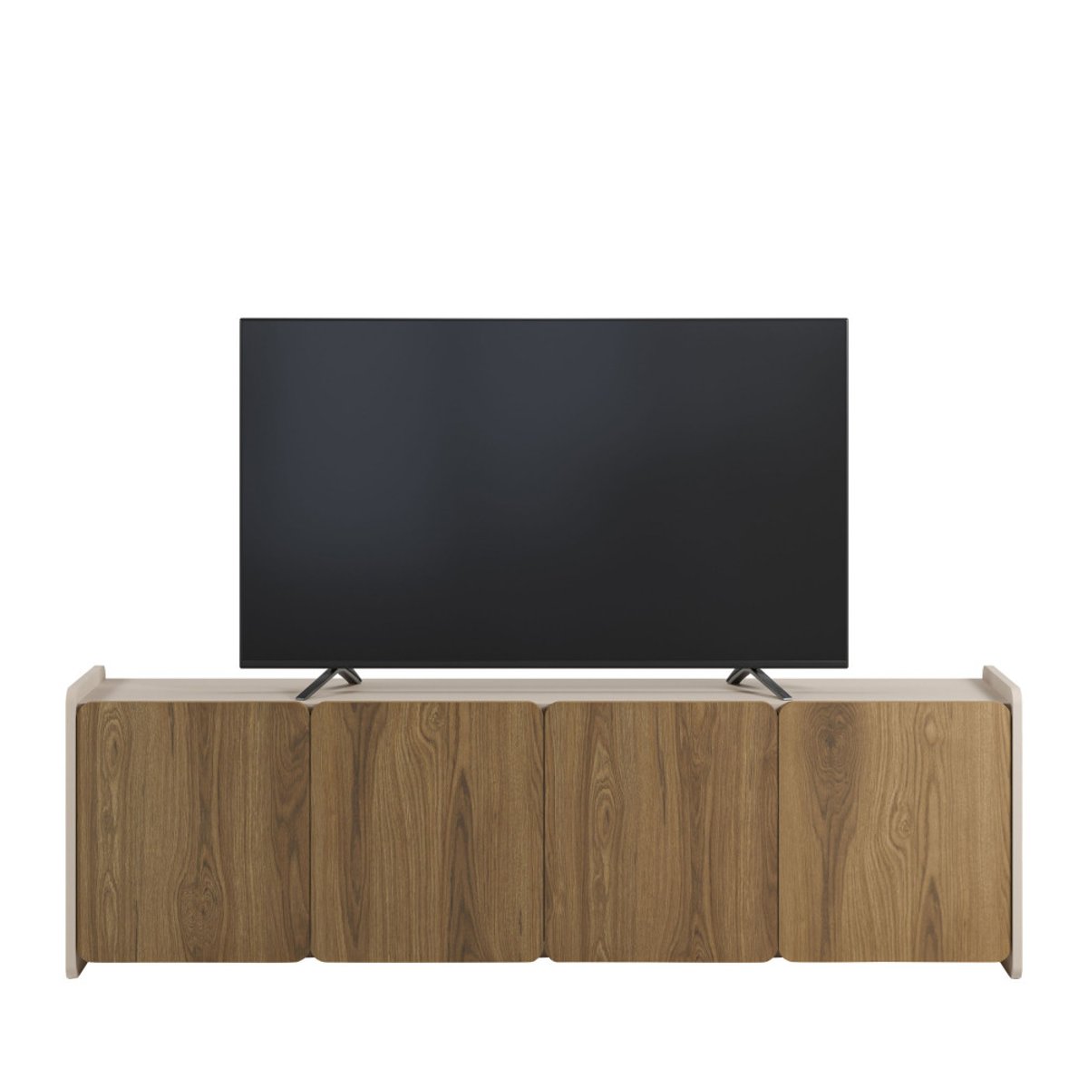 Meuble TV 4 portes en bois L180cm- ENARA bois foncé, DRAWER