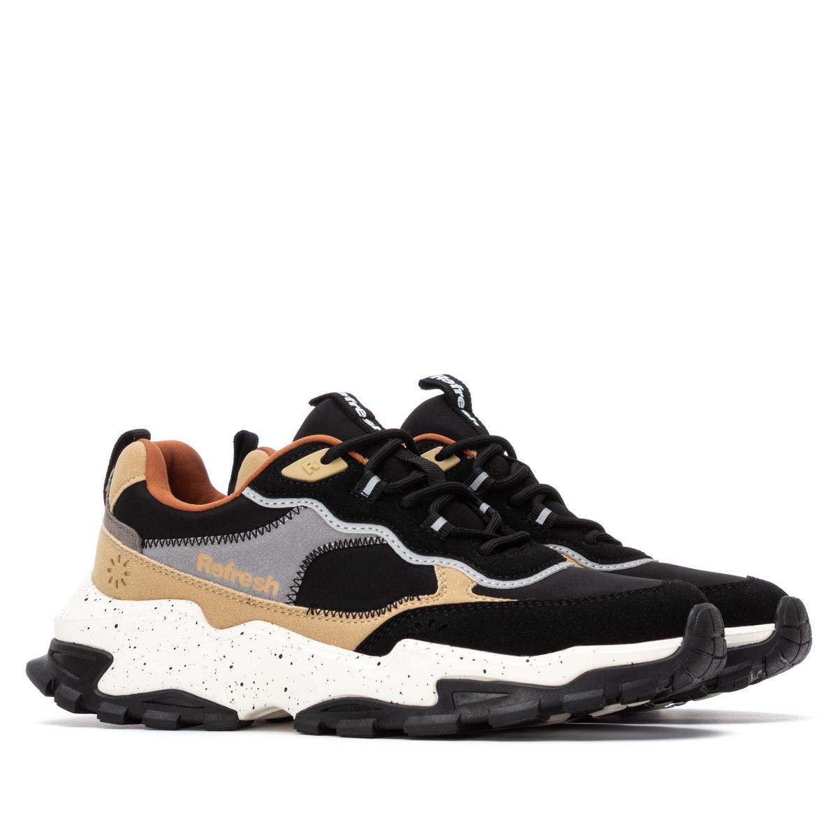 Baskets Plaine Lacets noir, REFRESH