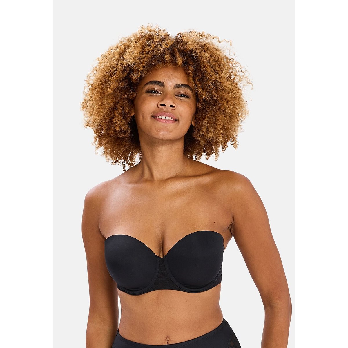 Soutien-gorge bandeau PERFECT CURVES noir, SANS COMPLEXE