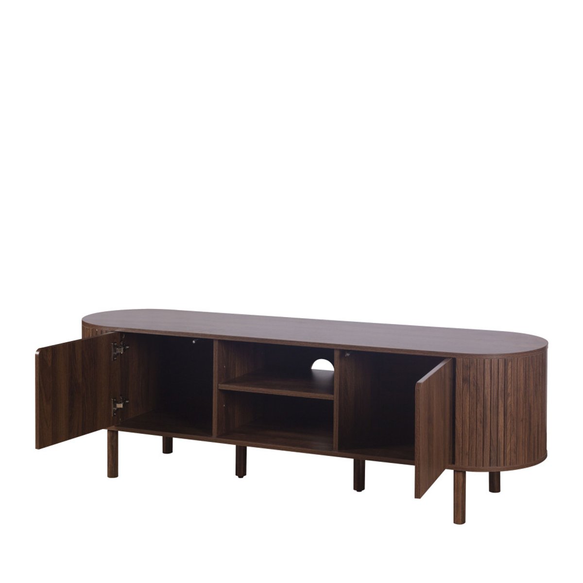 Meuble TV 2 portes en bois L 160 cm- ALMA bois foncé, DRAWER