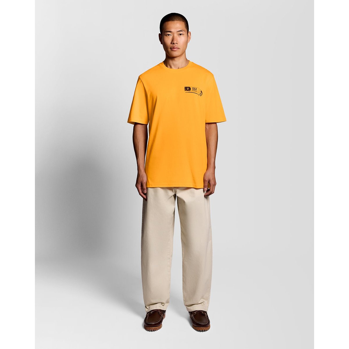 T-shirt imprimé dos graphique orange flamme/ jais noir, LYLE & SCOTT