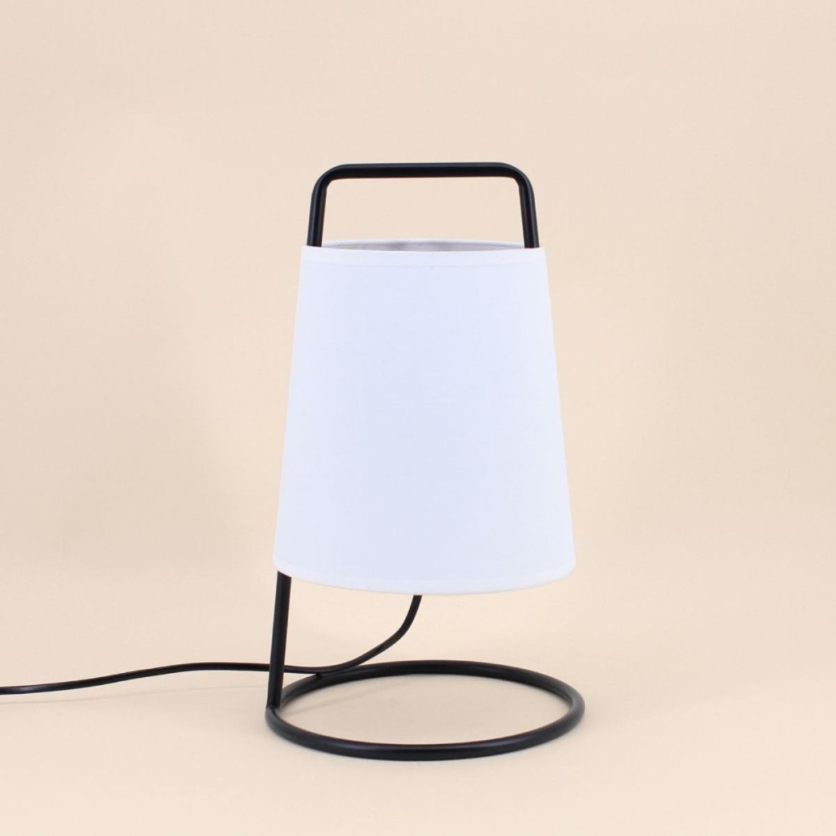 Lampe à poser moderne en métal noir 35cm noir, ORNAMI