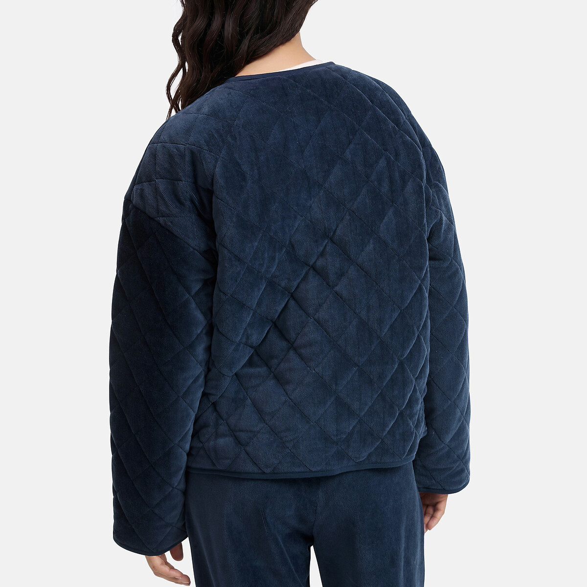 Veste d'intérieur matelassée, en velours, Signature AMANDINE marine, LA REDOUTE COLLECTIONS