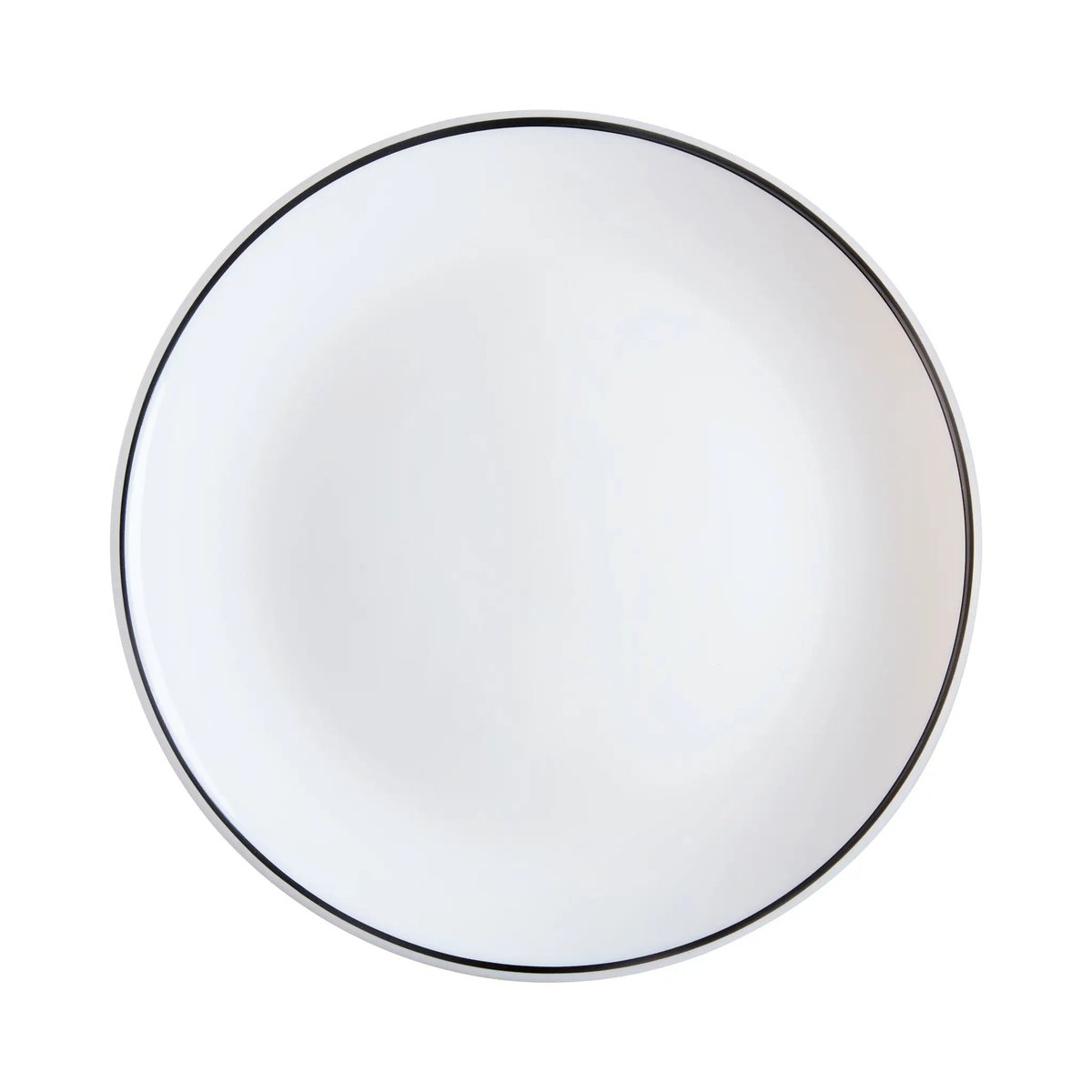 6 assiettes à dessert blanches filet noir 19 cm -DIWALI blanc, LUMINARC