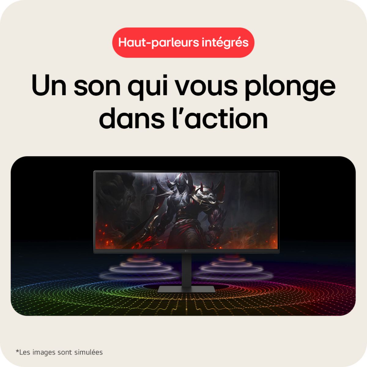 Ecran PC UltraWide 34U650A 34'' incurvé IPS UWQHD 100 Hz HDR10 USB-C 96W couleur unique, LG
