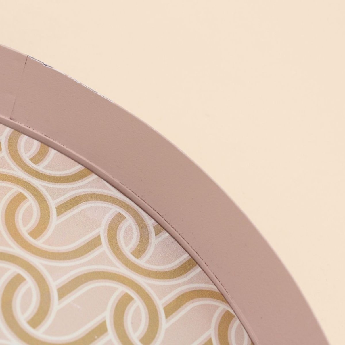 Plateau rond à motifs avec poignées 30cm rose, ORNAMI
