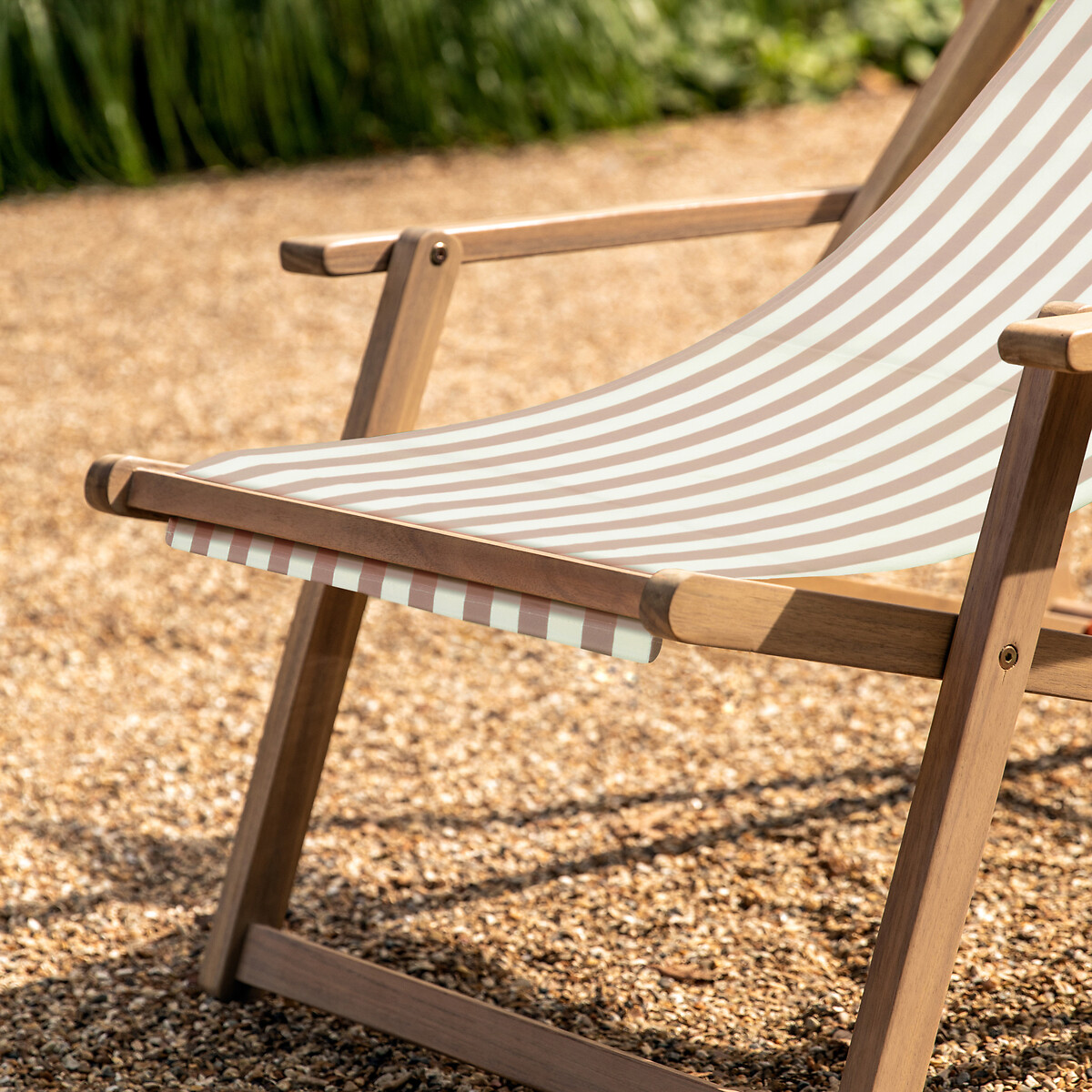 Ockley Striped Garden Deck Chair clay brown, SO'HOME
