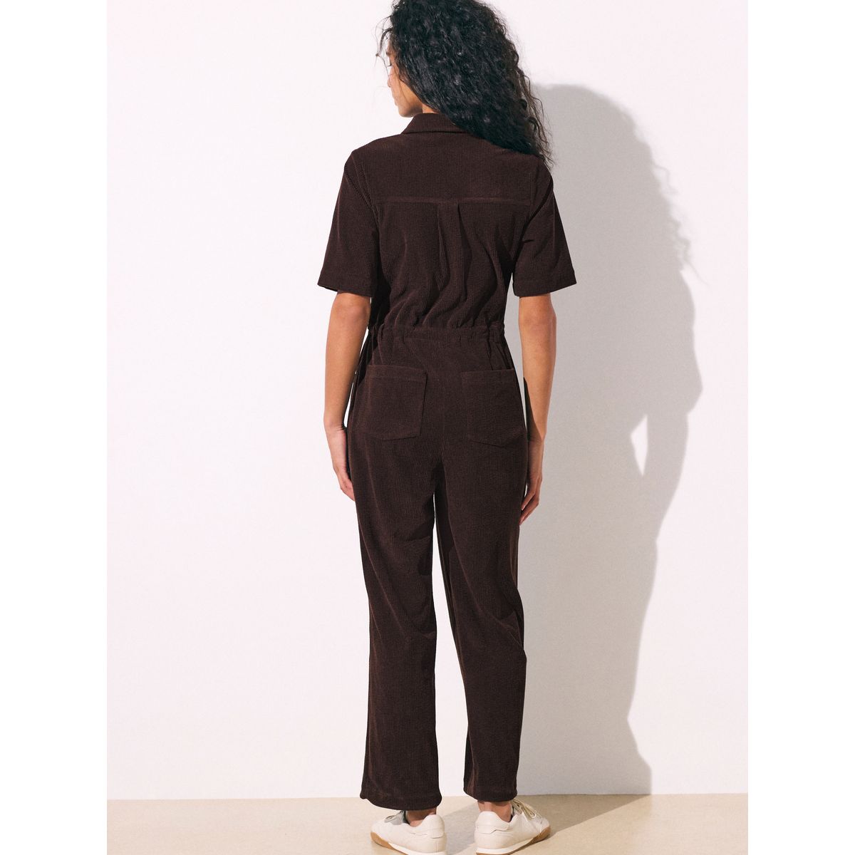 Combi-pantalon militaire en velours côtelé marron, NEXT