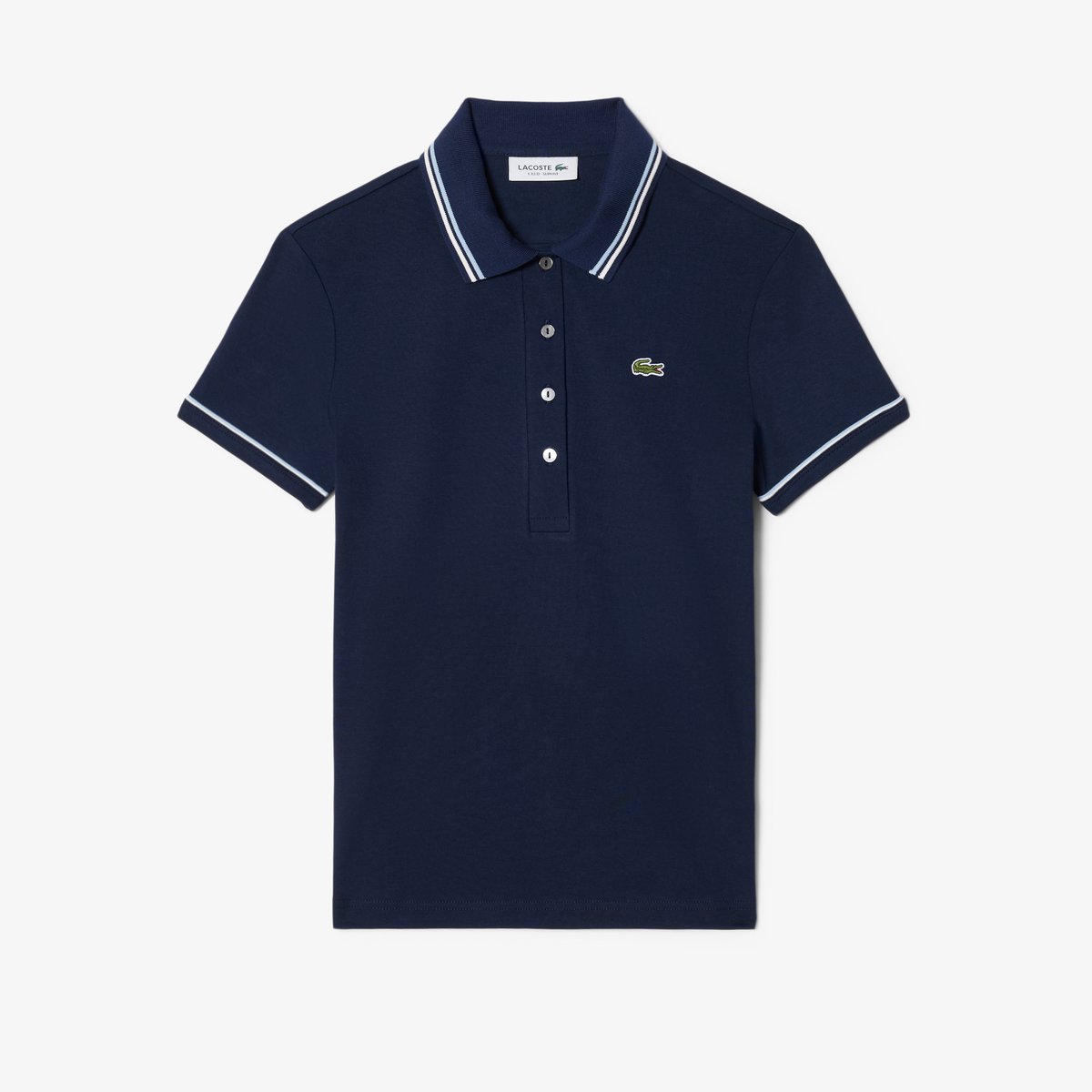 Polo L.12.D slim fit liserés bleu-3ui, LACOSTE