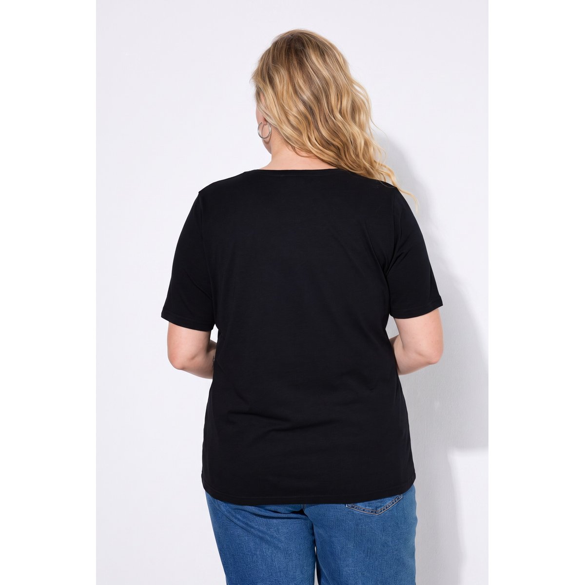 T-shirts, lot de 2, coupe classique noir, ULLA POPKEN