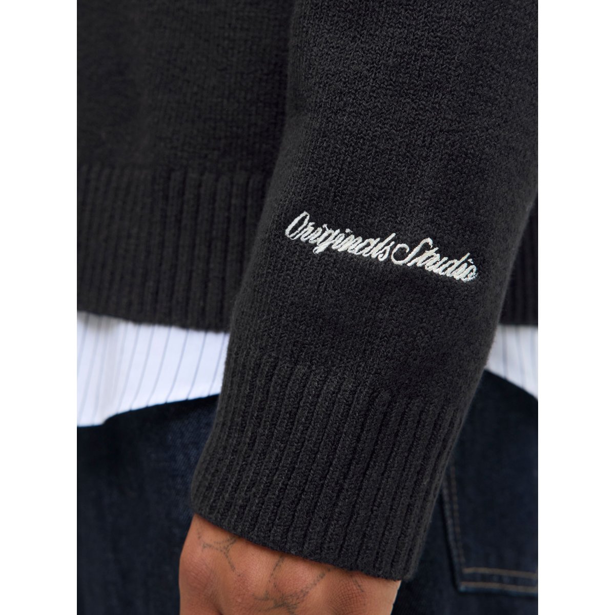 Pull En Maille noire - black, JACK & JONES
