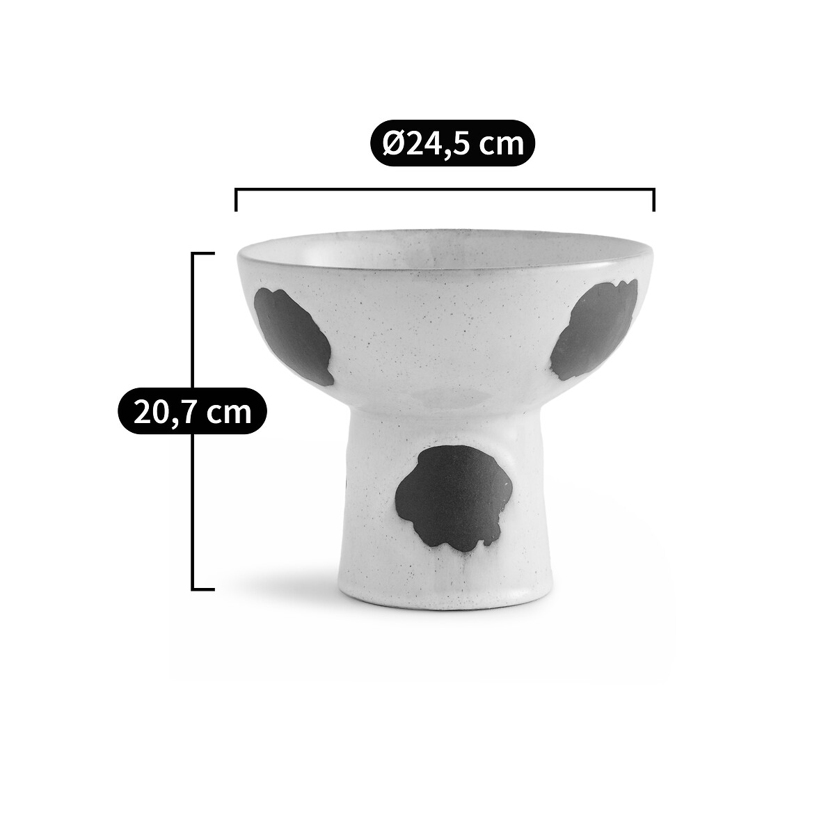 Otico Spotted Ceramic Pedestal Bowl white/black, AM.PM