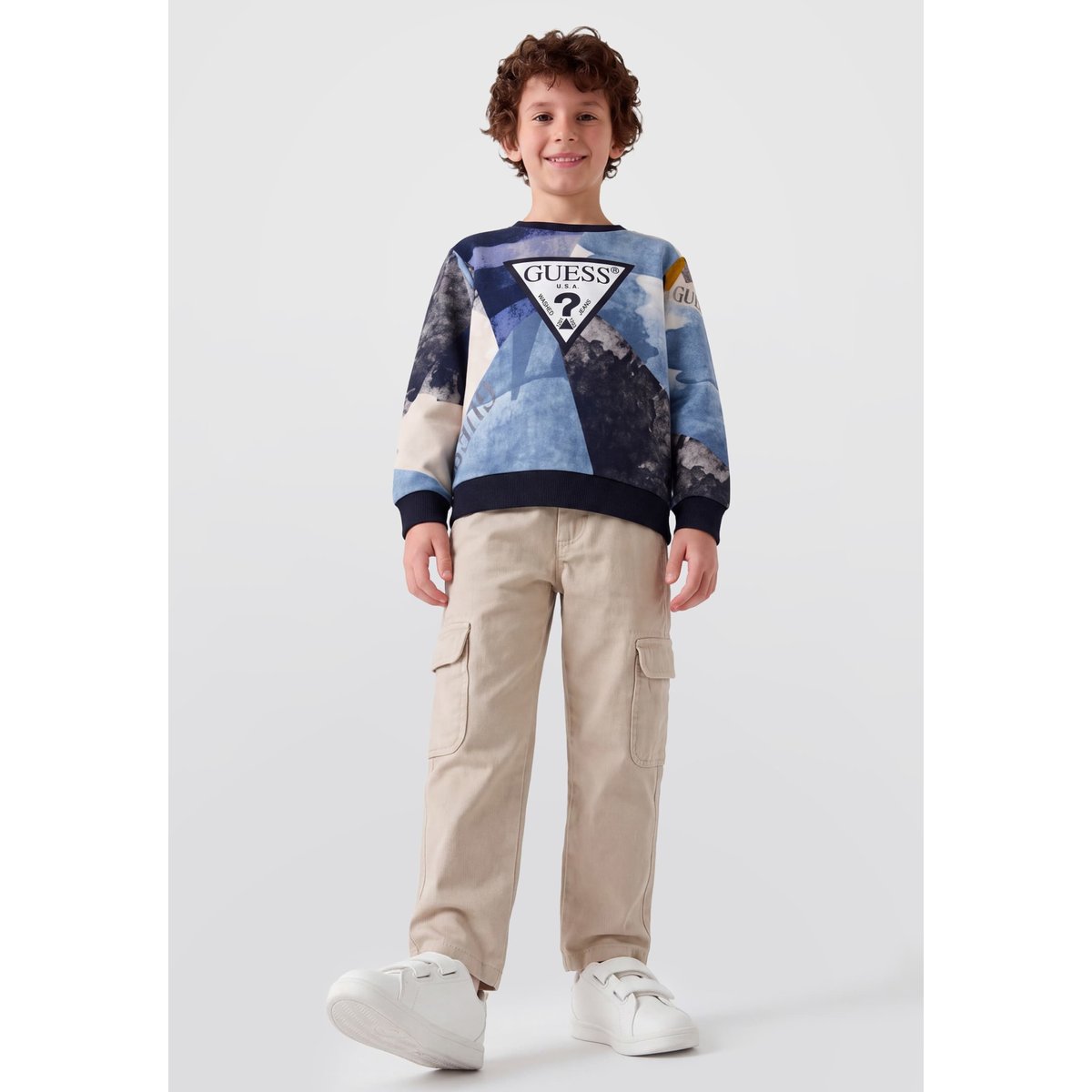 Sweat-Shirt Camouflage blau multi, GUESS KIDS