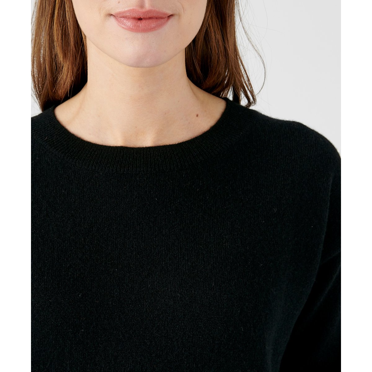 Pull col rond pur cachemire noir, DAMART