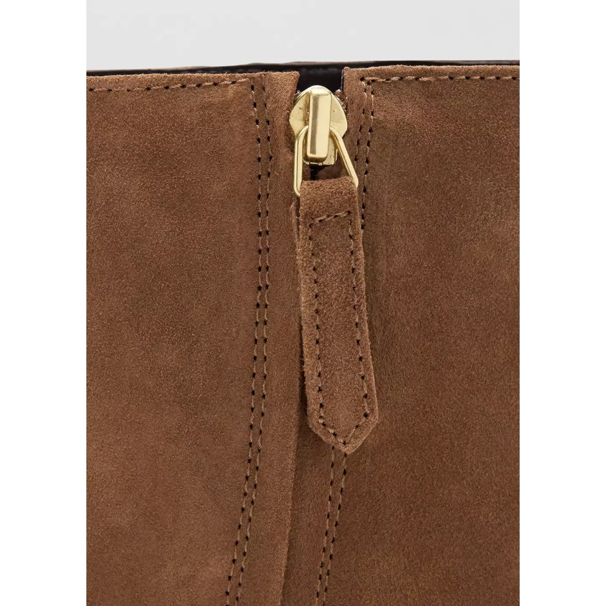 Bottine talon suède marron moyen, MANGO