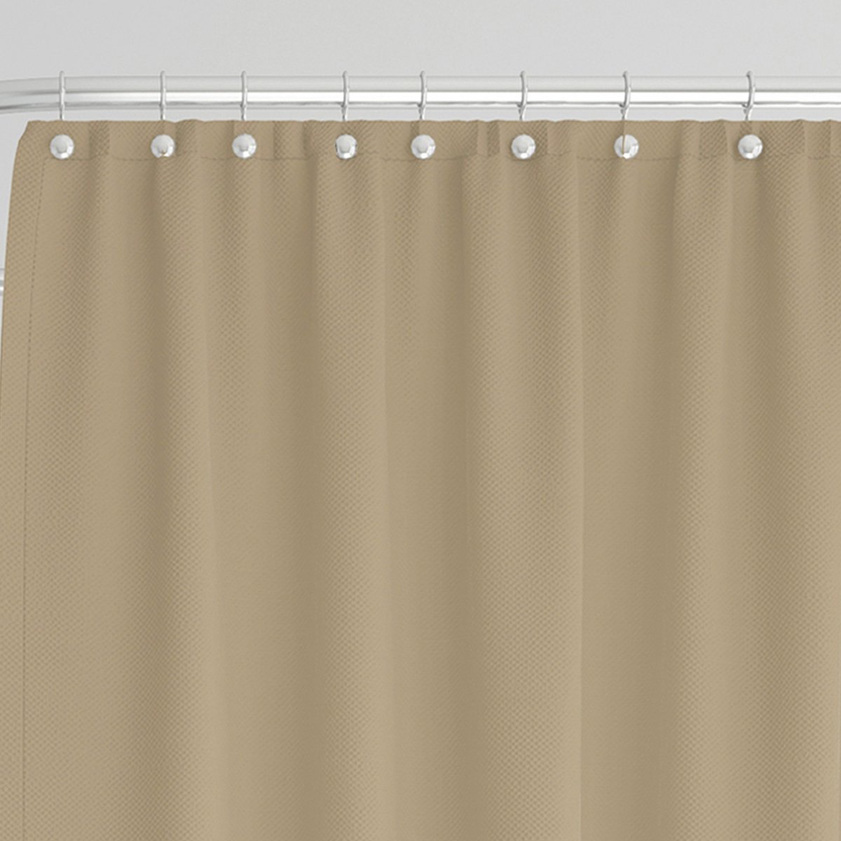Rideau de douche classique tissu jacquard uni beige sable v019839, WADIGA