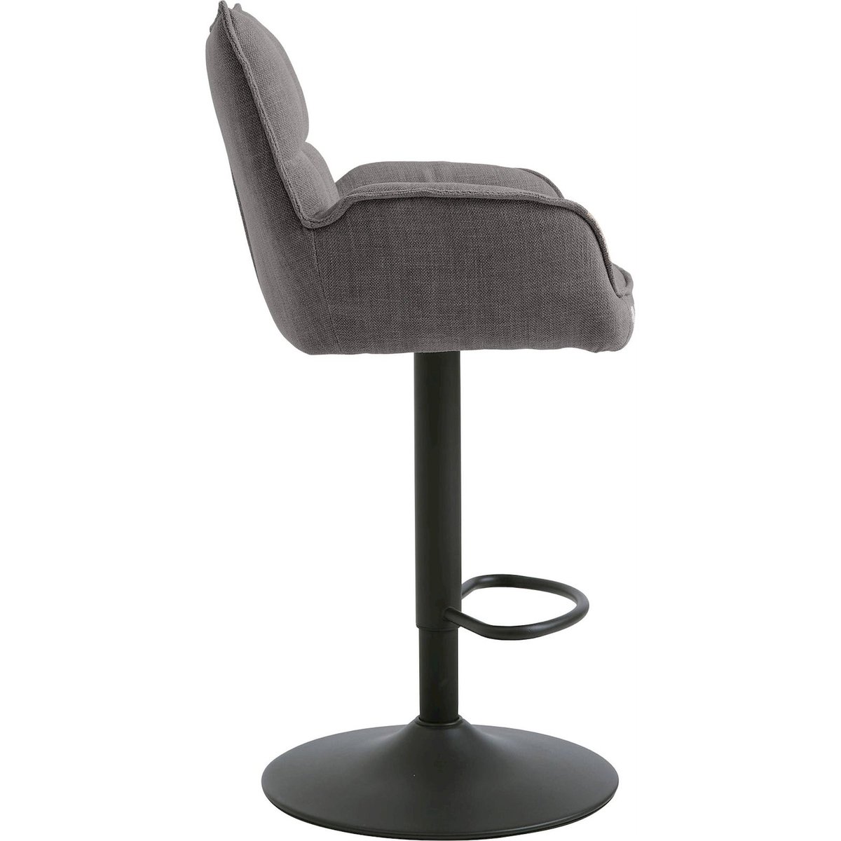 Tabouret de bar rembourré réglable MARILLA gris chiné, RECOLLECTION