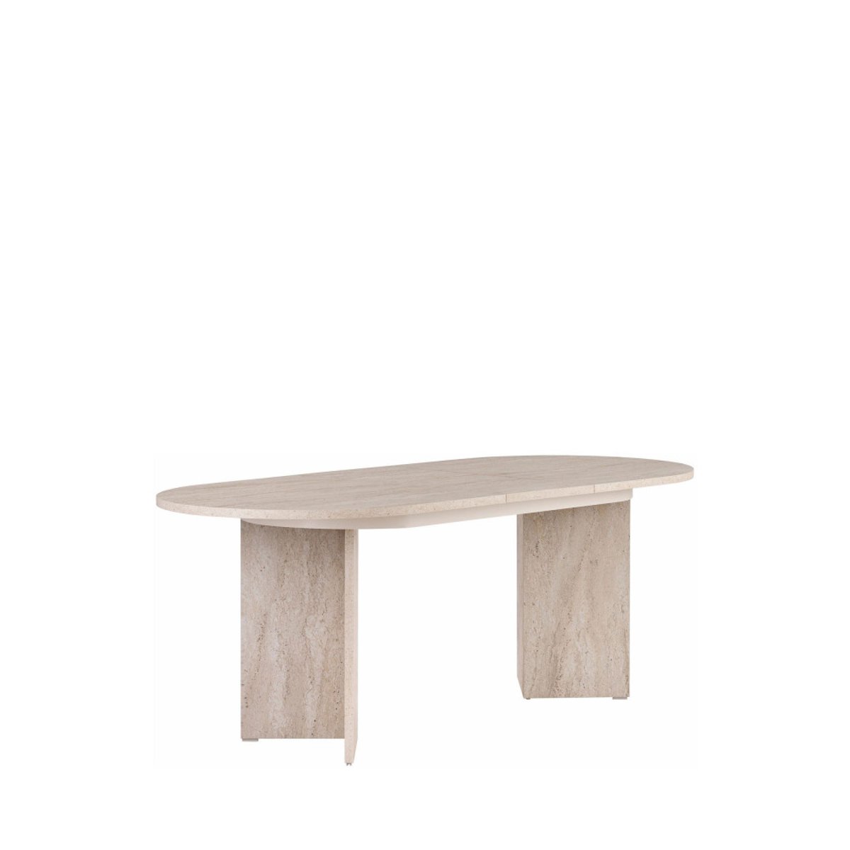 Table à manger extensible 6 à 8 personnes effet travertin 160-200x75cm- SAM beige, DRAWER