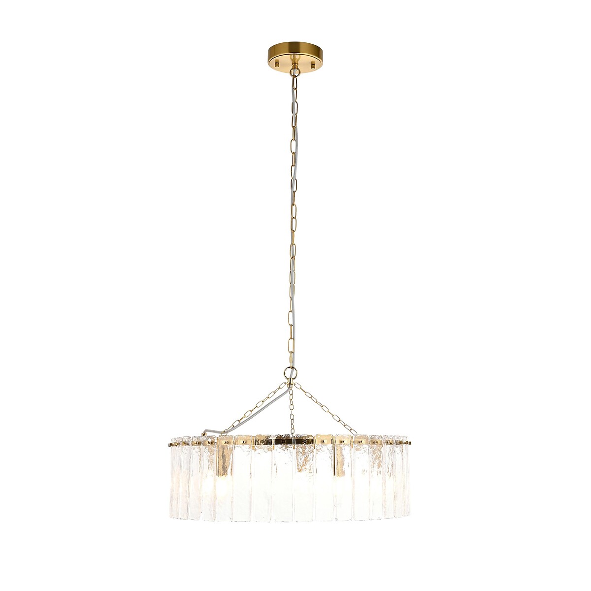 Karter 5-Light Textured Glass Pendant Light brass, ÉDITÉ