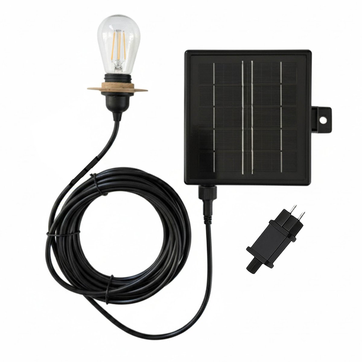 Câble électrique solaire avec ampoule ENNA SOLAR noir, LUMISKY
