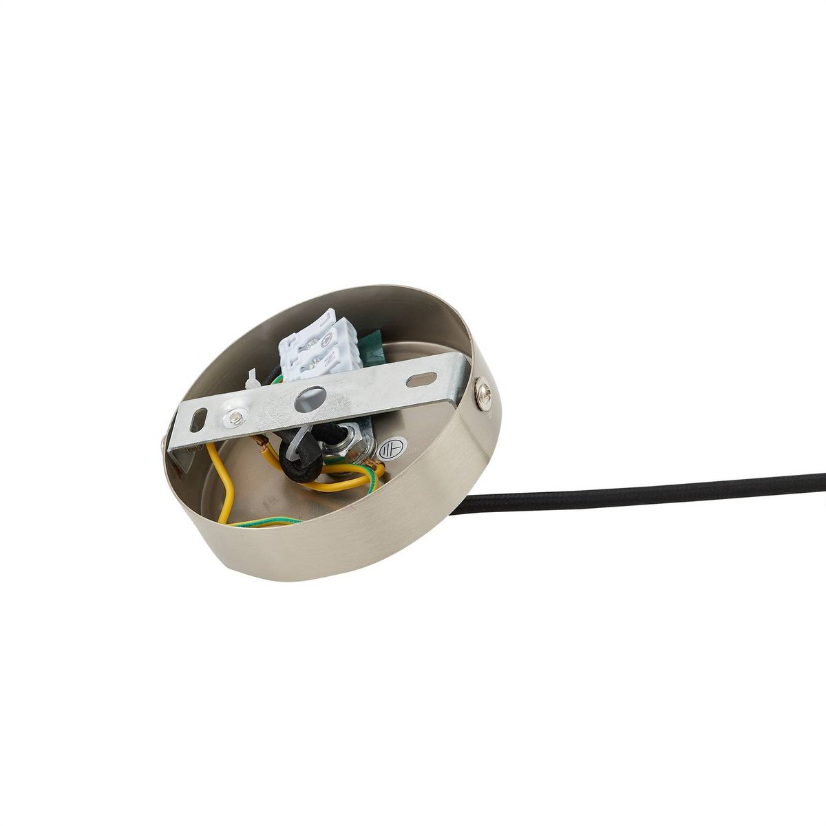 Suspension en métal moderne, Laylan nickel, blanc, LINDBY