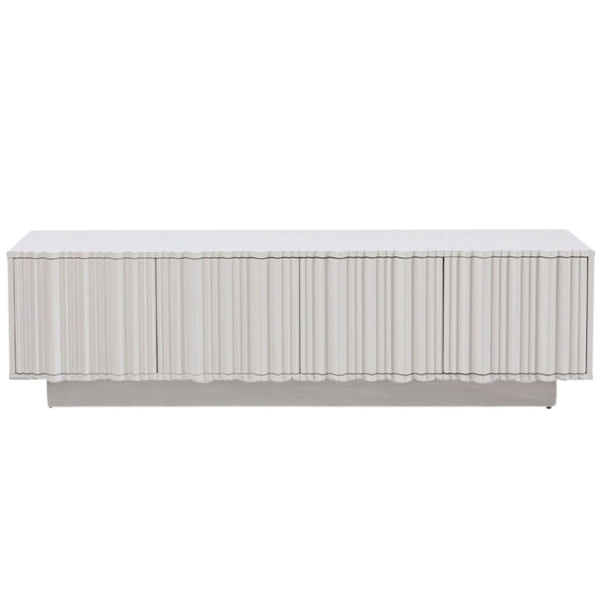 Meuble TV façade ondulée, STUCCO gris, KARE DESIGN