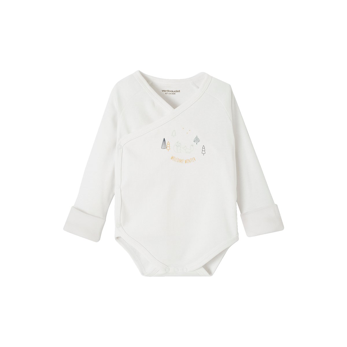 Lot de 5 bodies évolutif ouverture naissance bleu grisé, VERTBAUDET