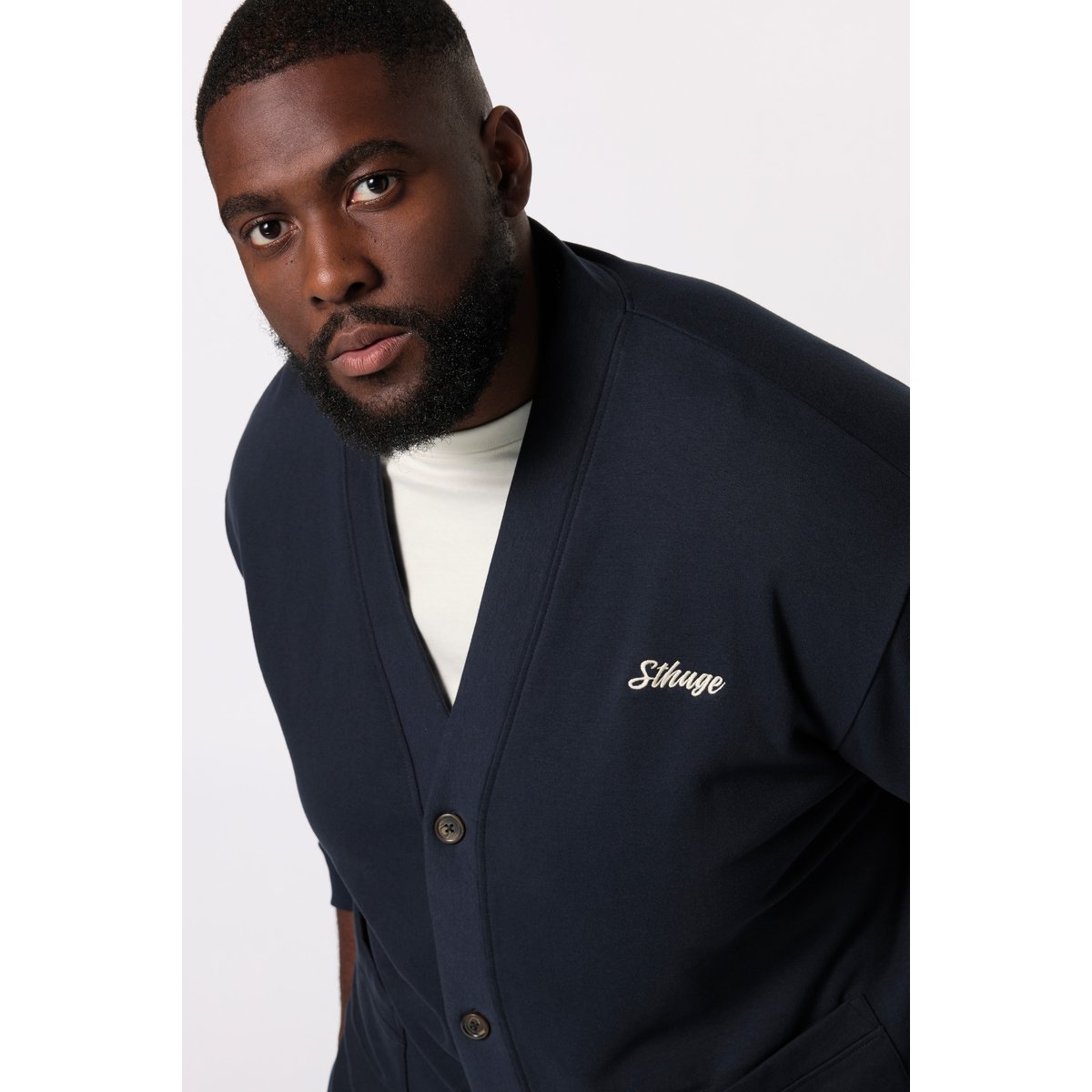 Veste en molleton marine foncé, STHUGE