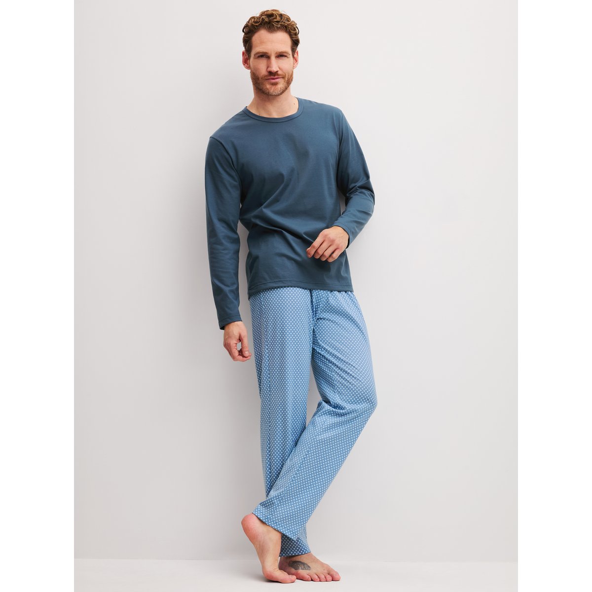 Pyjama manches longues Coton COTTON SPECIAL dark denim, CALIDA