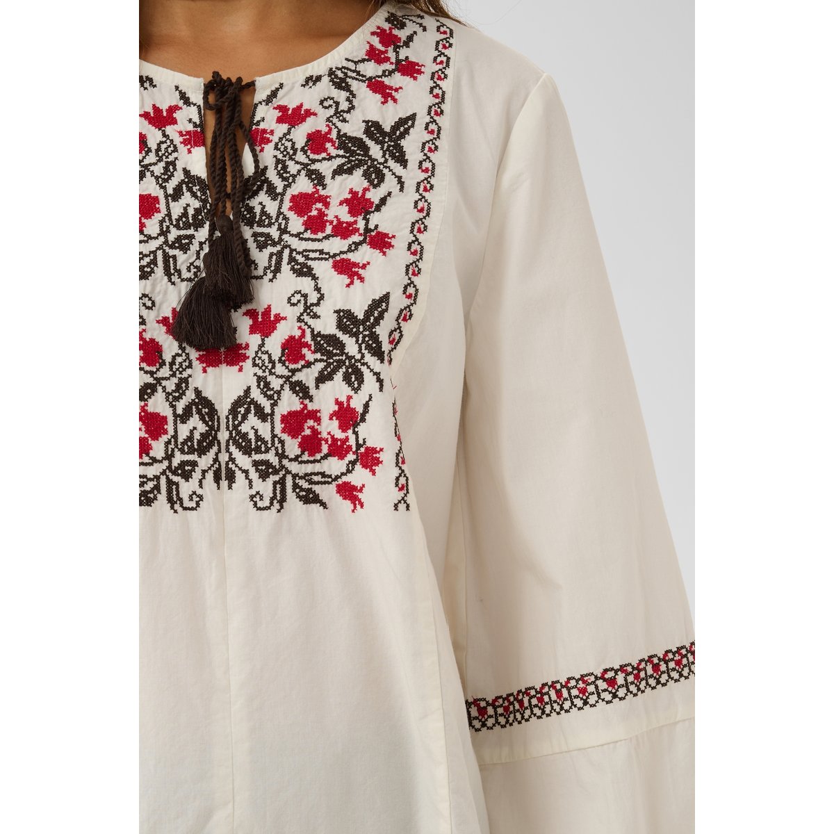 Blouse à manches longues blanc whisper white, CREAM