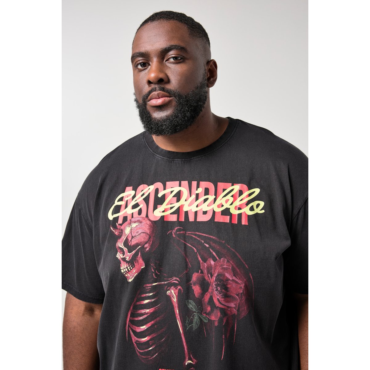 T-shirt oversize noir, STHUGE