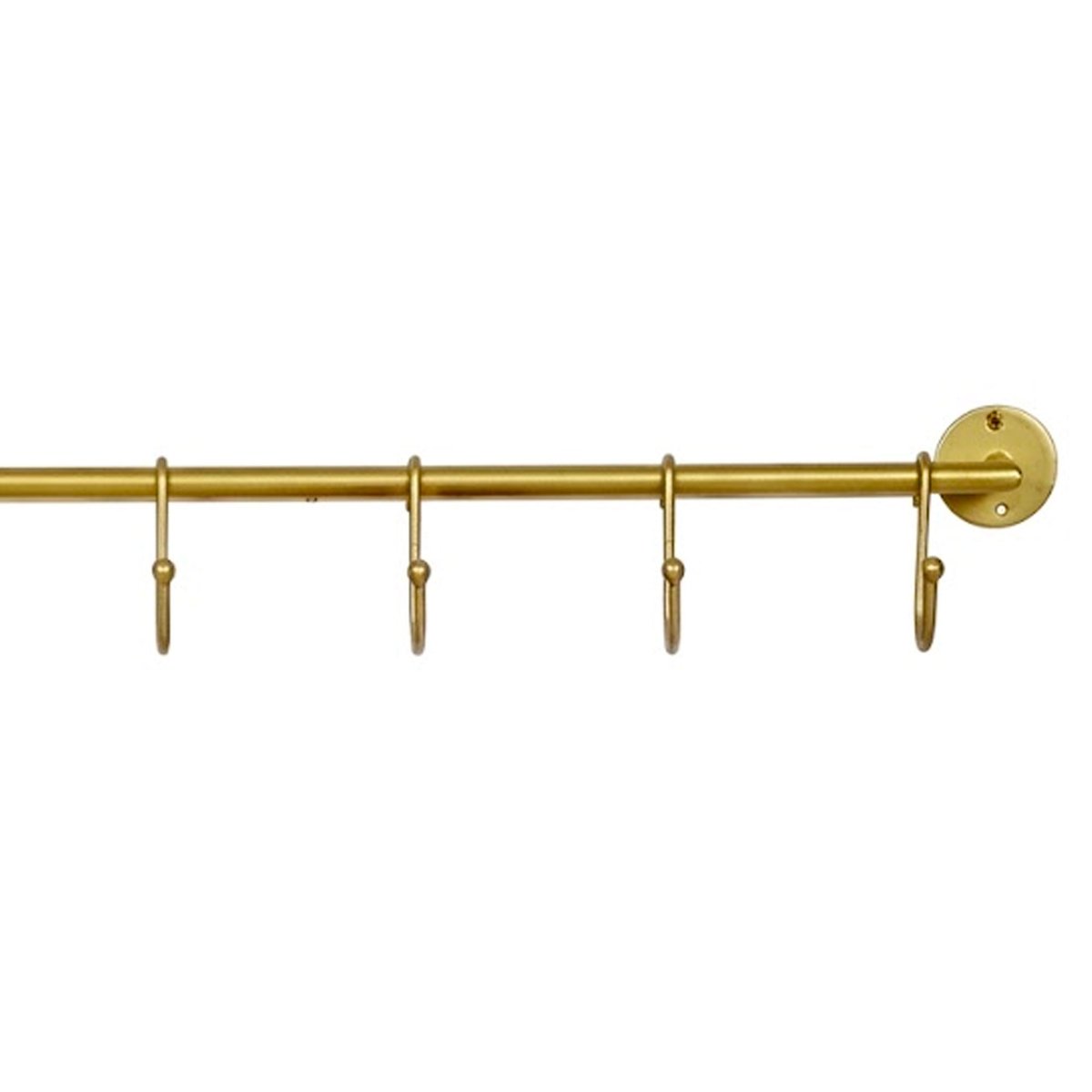 Barre de support ustensiles de cuisine doré avec 8 crochets 80cm doré, WADIGA