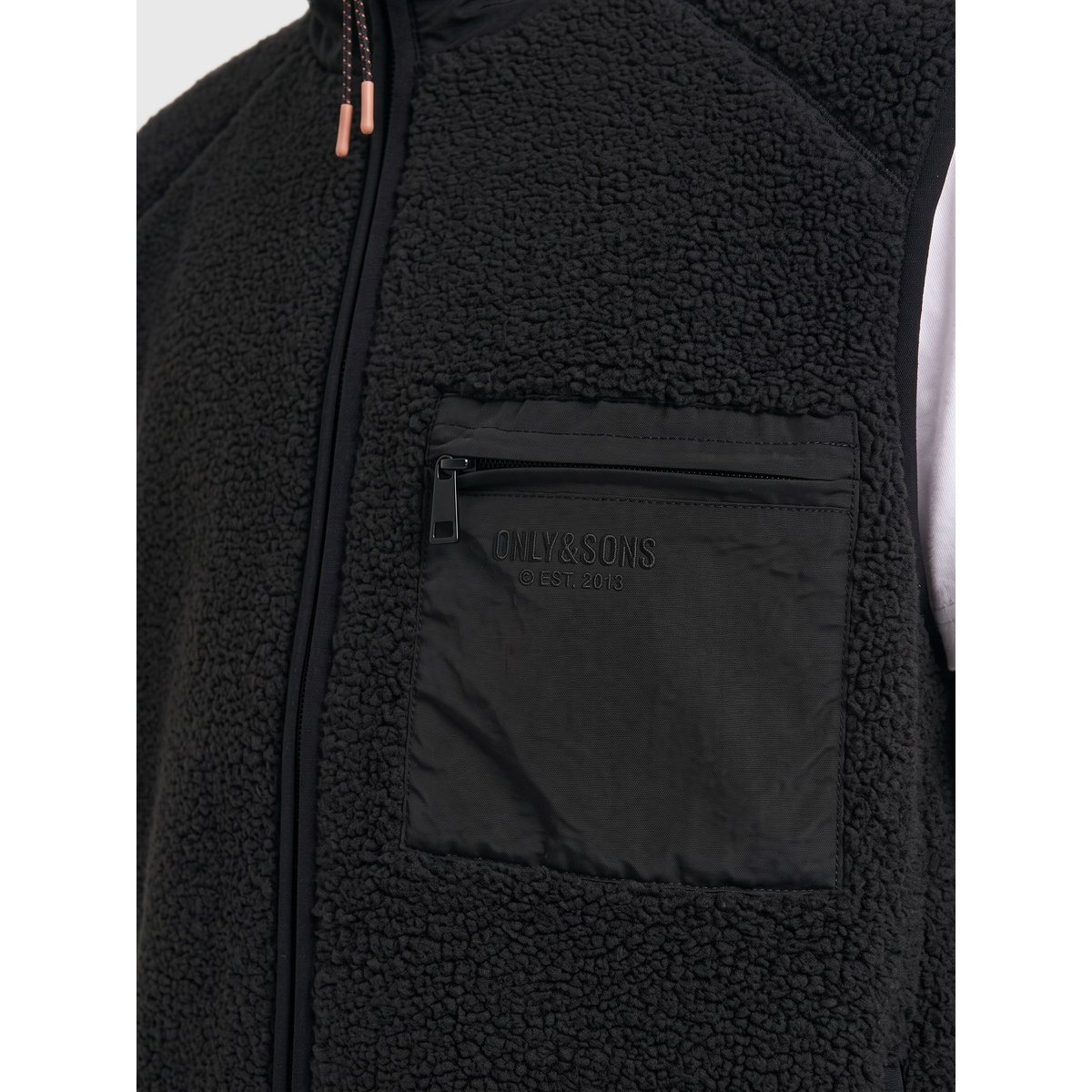 Gilet En Peluche noire - phantom, ONLY & SONS JUNIOR