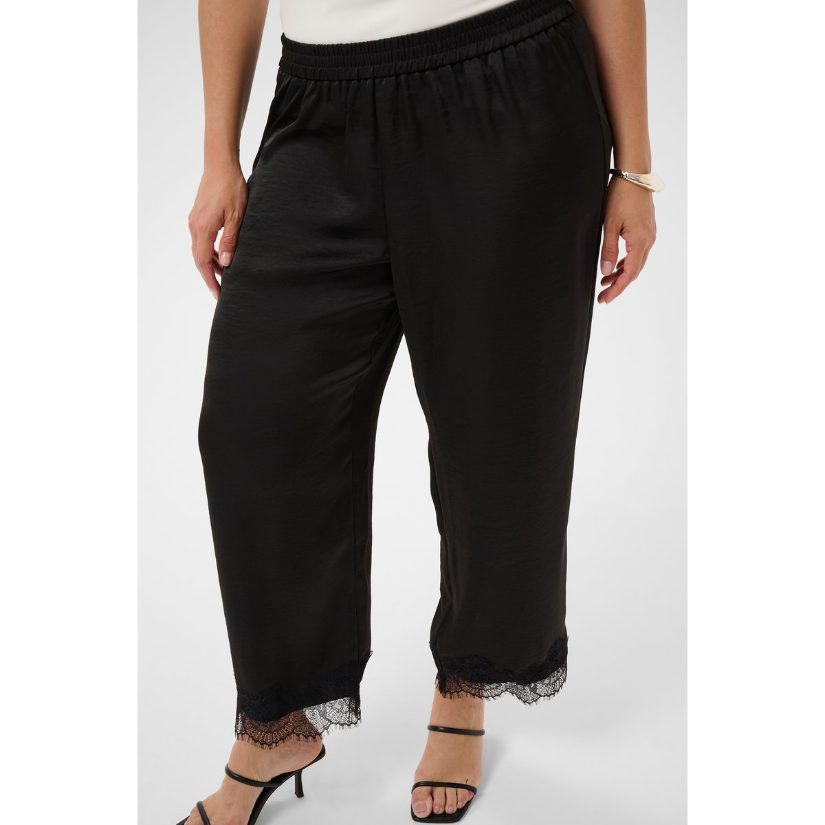 Pantalon casual noir black deep cc., KAFFE CURVE