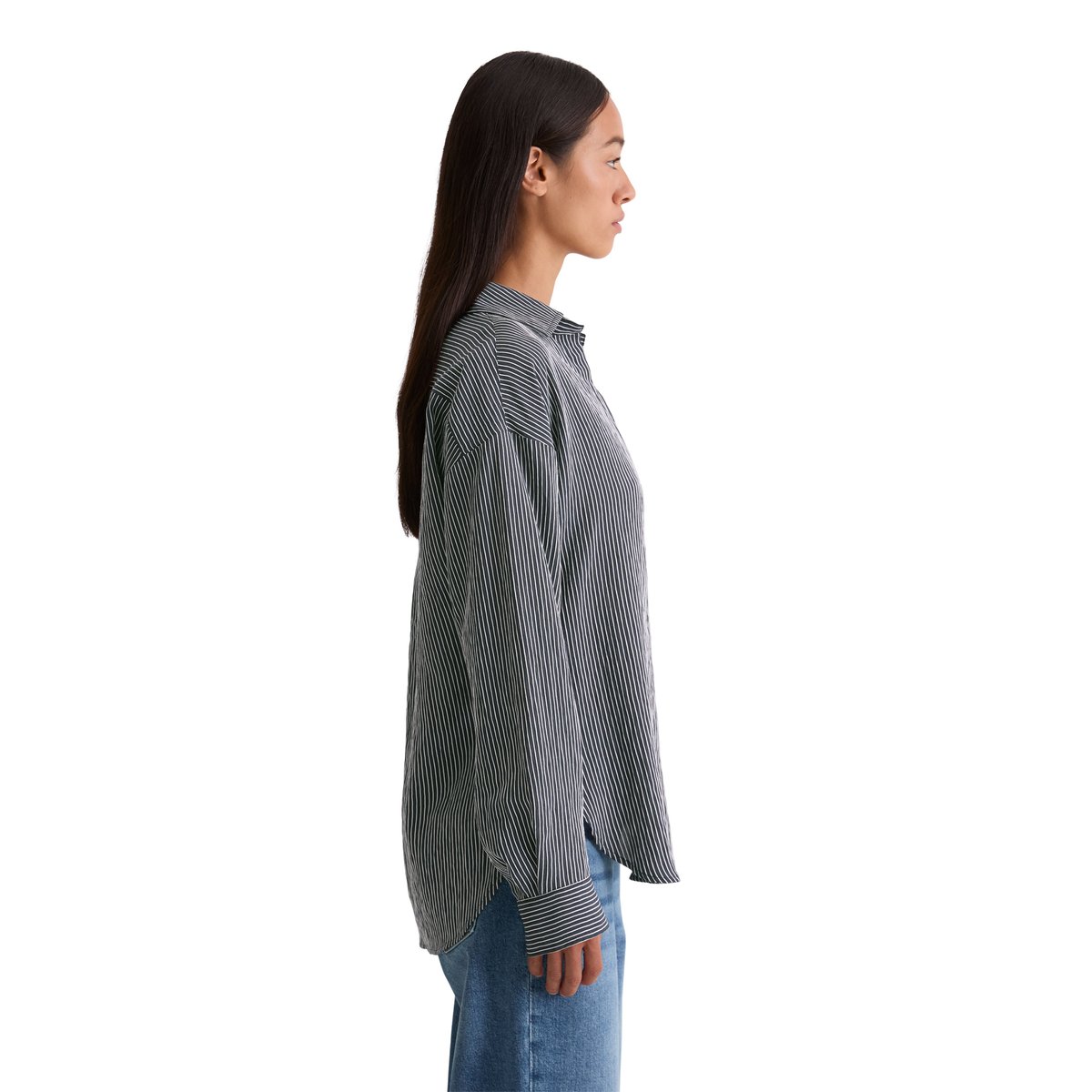 Blouse à rayures relaxed en LENZING™ ECOVERO™ bleu fooncé, MARC O'POLO