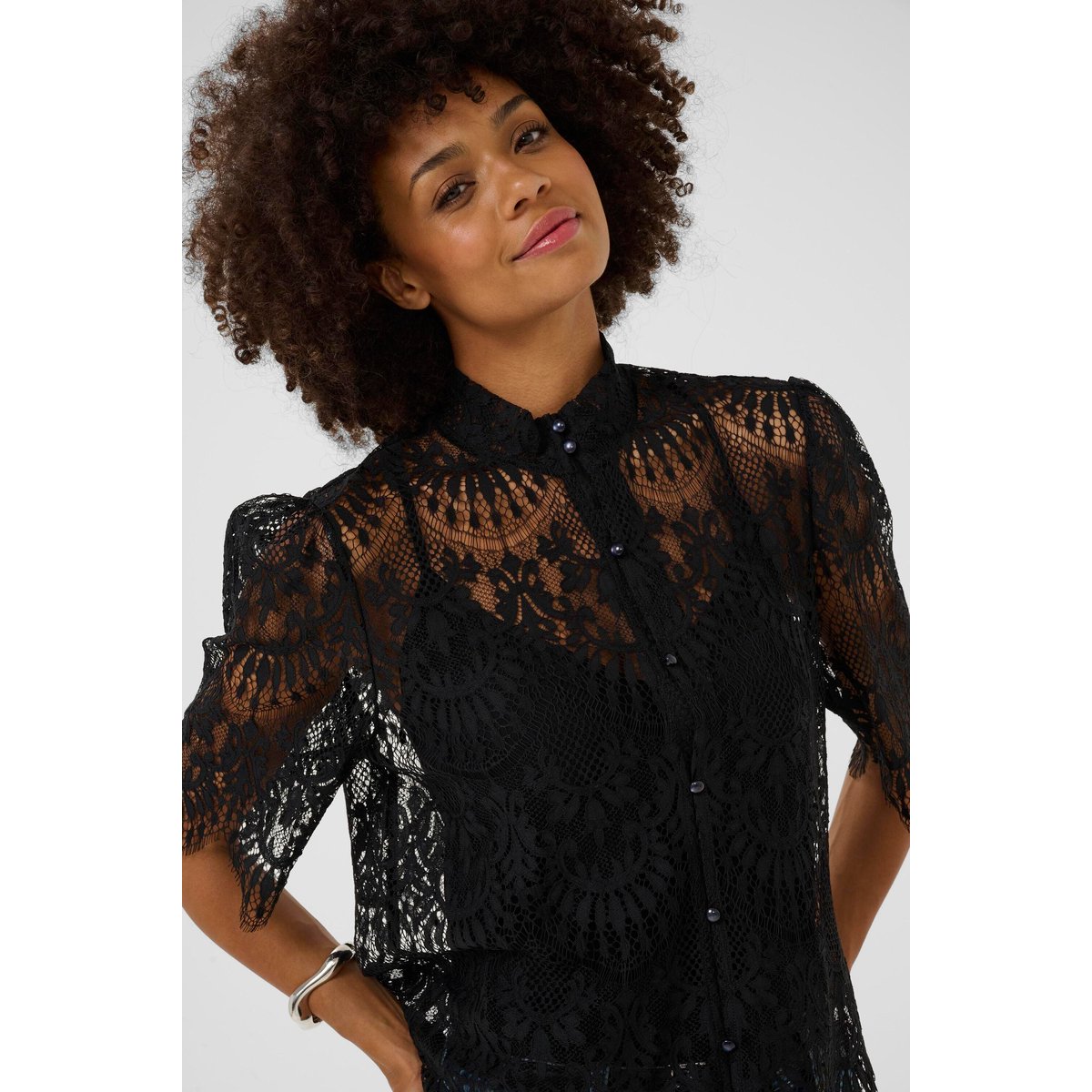 Blouse à manches courtes noir black, CULTURE