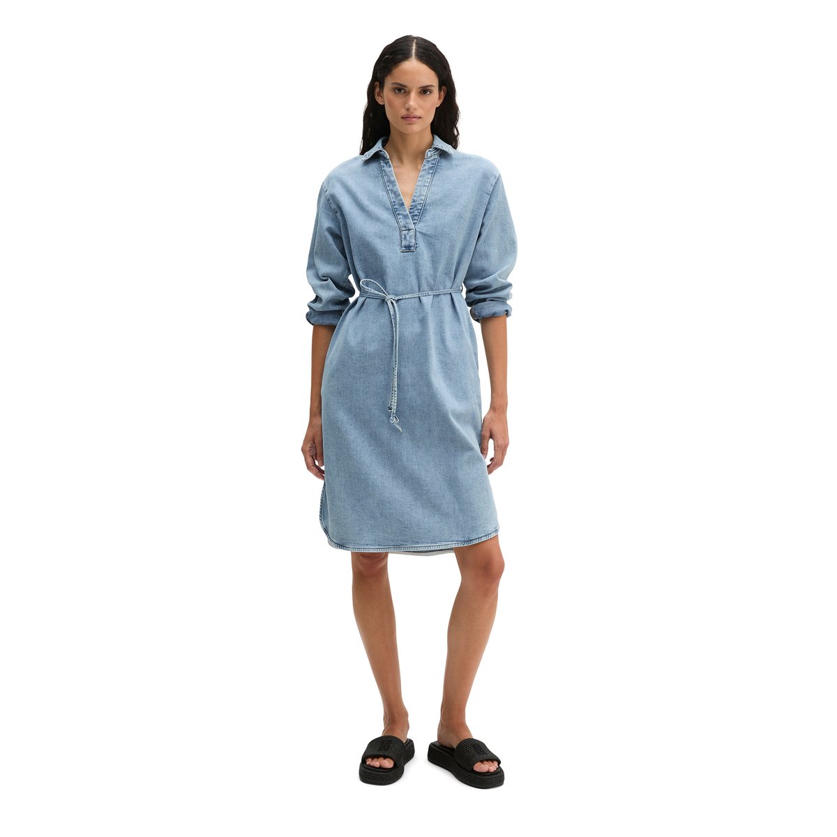 Robe en jean relaxed en denim Cashmere Touch bleu moyen, MARC O'POLO