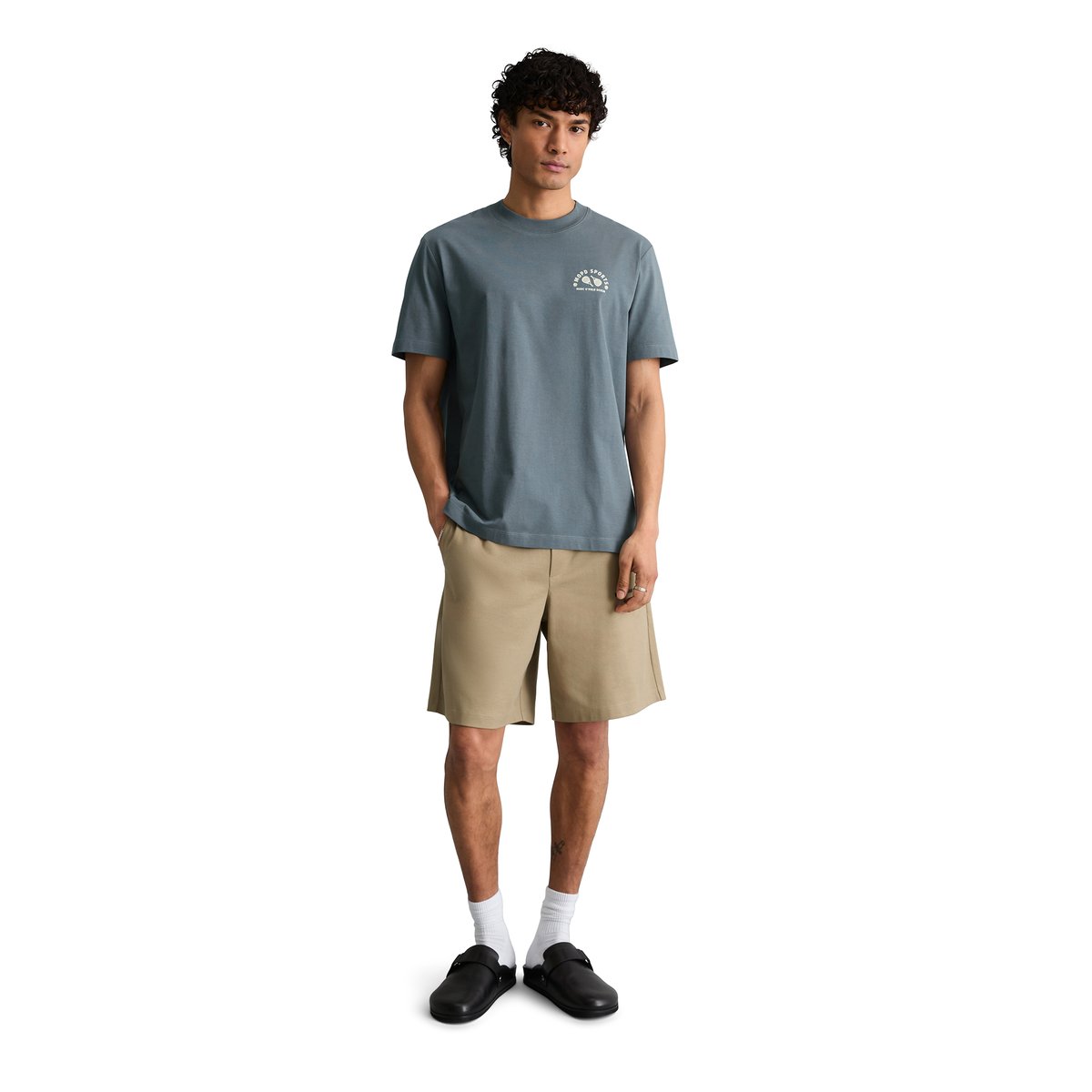 T-shirt DfC relaxed en coton bio doux bleu moyen, MARC O’POLO DENIM