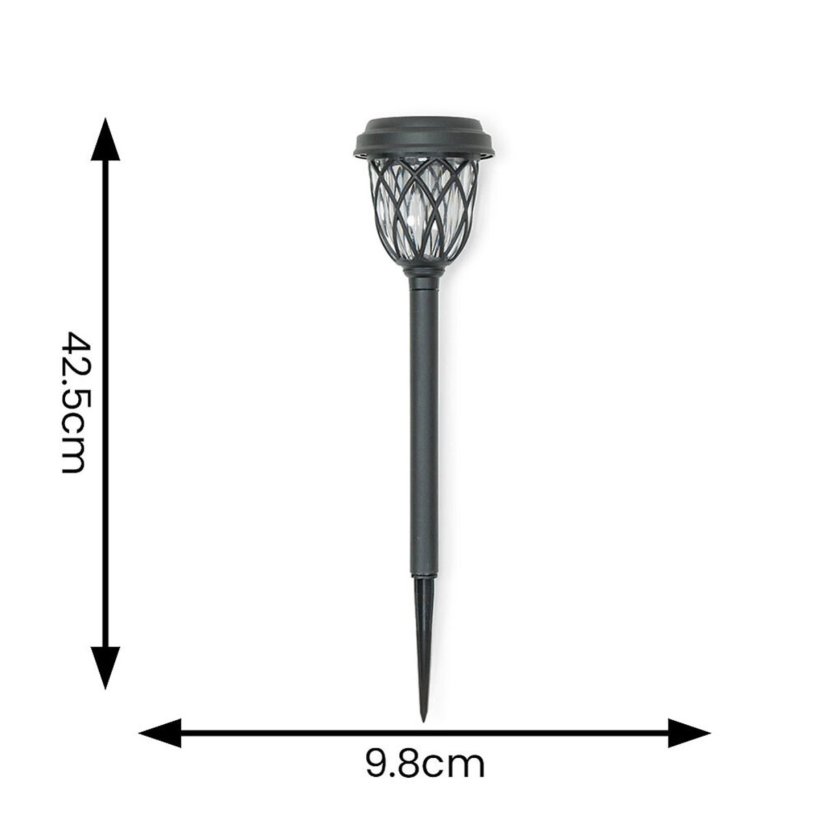 Set of 6 Solar Powered Diamond Garden Spike Lights black, SO'HOME