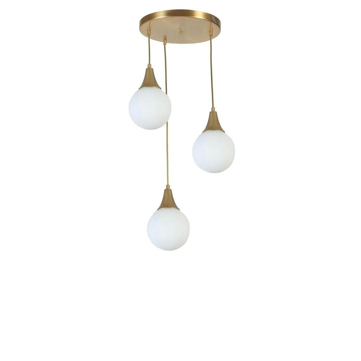 Suspension 3 globes en verre SIERRE blanc, PIER IMPORT
