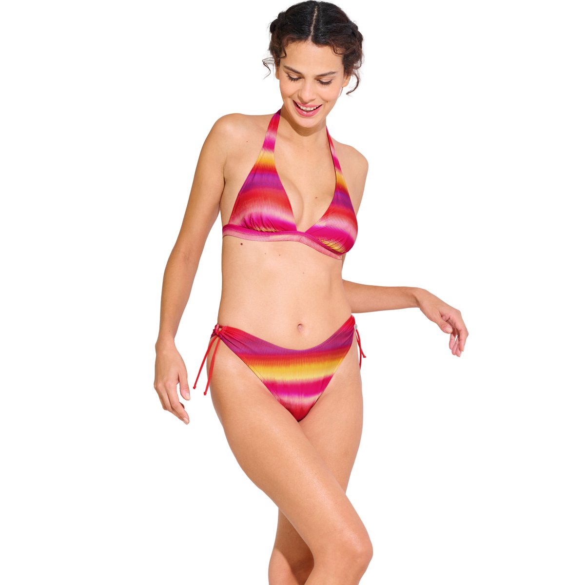 Haut maillot de bain triangle préformé sans armatures OSAKA rose, LISCA